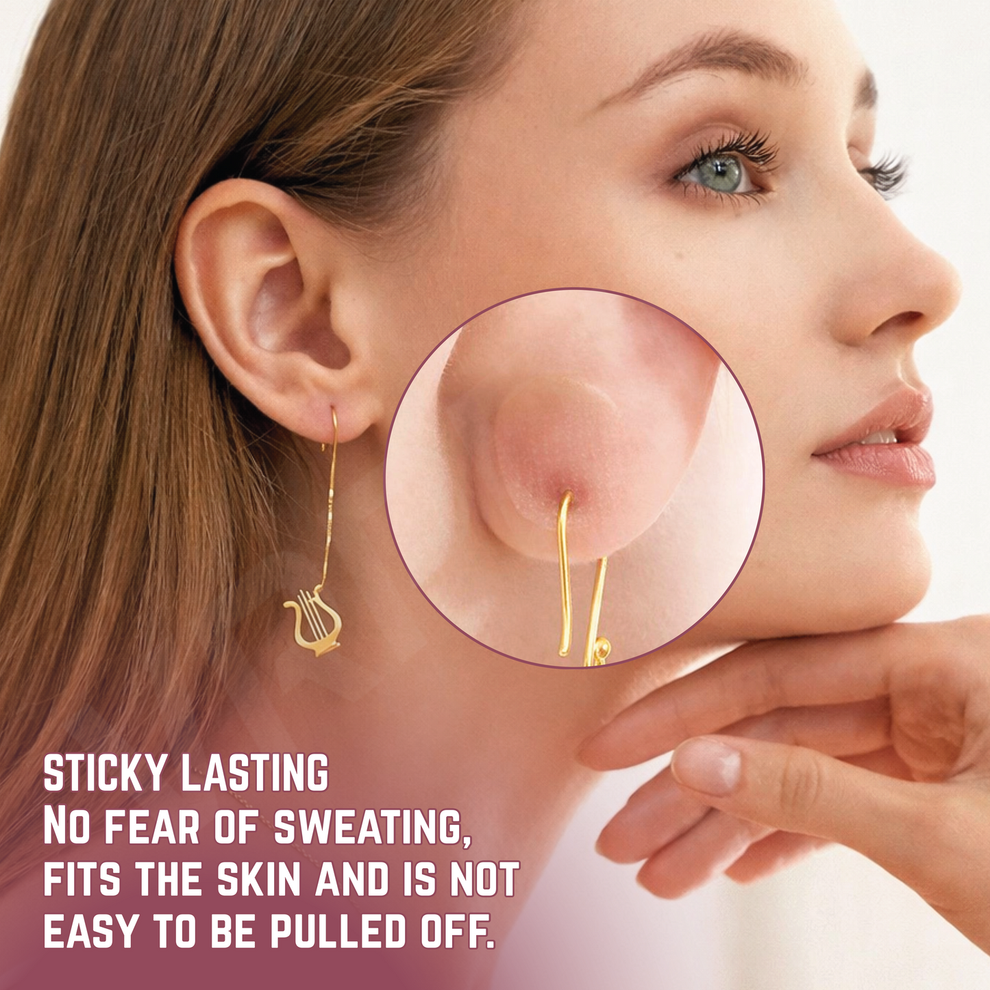 VRPRIME 100 Earlobe Support Patches for Heavy Earrings | Transparent Earring Sticker Tape | Invisible Ear Lift & Ear Hole Repair Tape