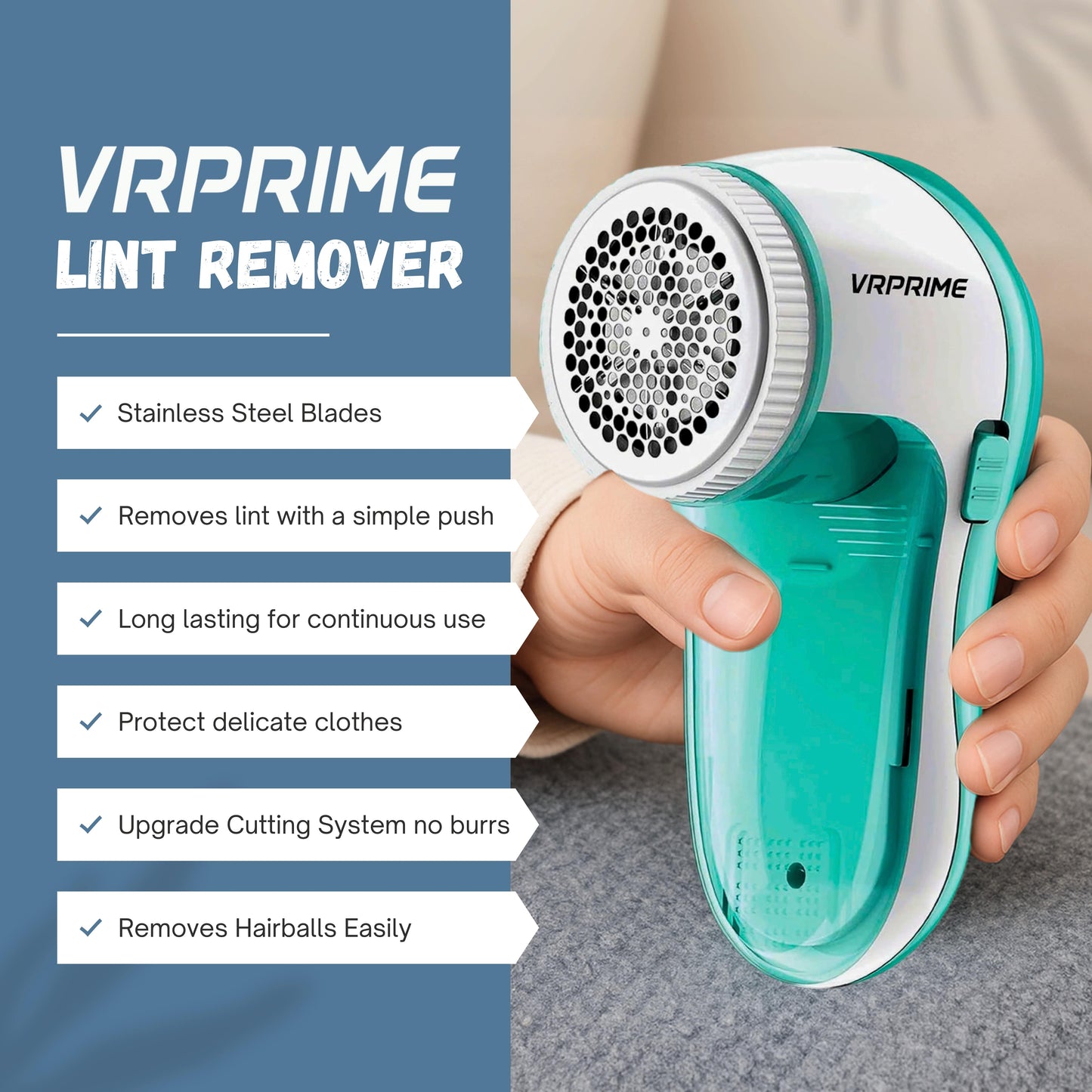 Lint Remover for Clothes | Electric Fabric Lint Shaver for Sweater, Woolen Clothes and Blankets (6 Blades, 9000 RPM Motor)
