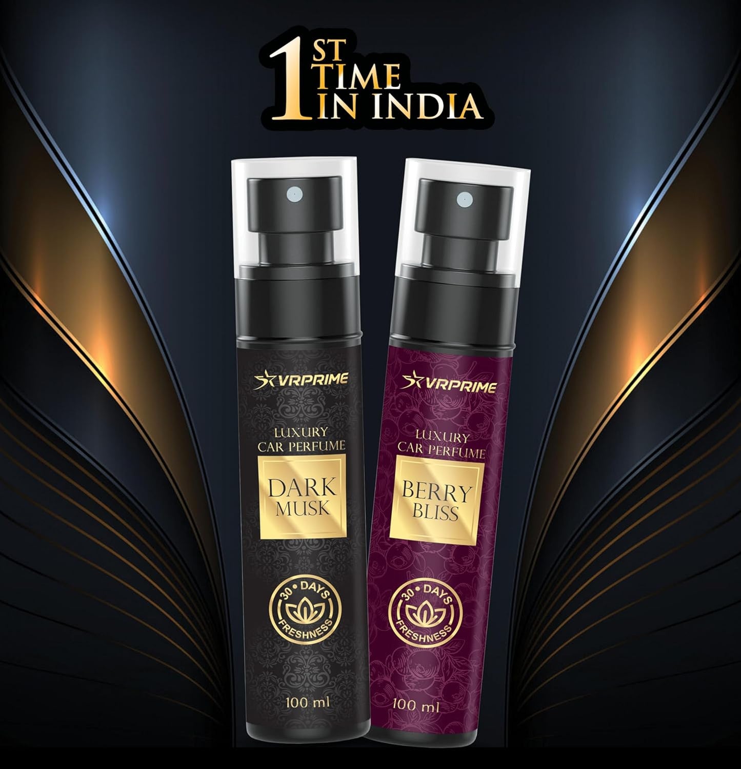 VRPRIME 2PC Luxury Car Air Perfume Freshener | Long Lasting Car Fragrance for Dashboard & Interior Accessories