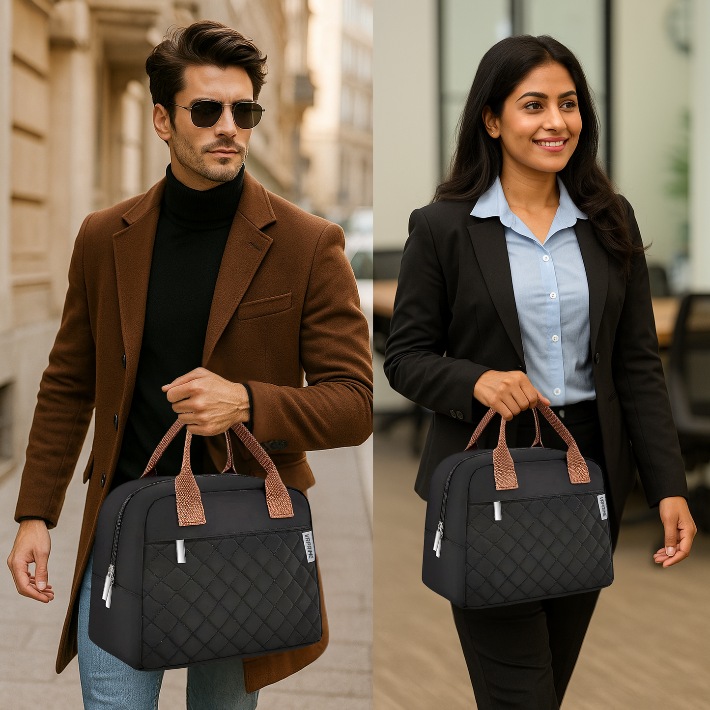 VRPRIME Lunch Bags – Insulated Tiffin Bag for Office for Men and Women – Keeps Food Hot or Cold