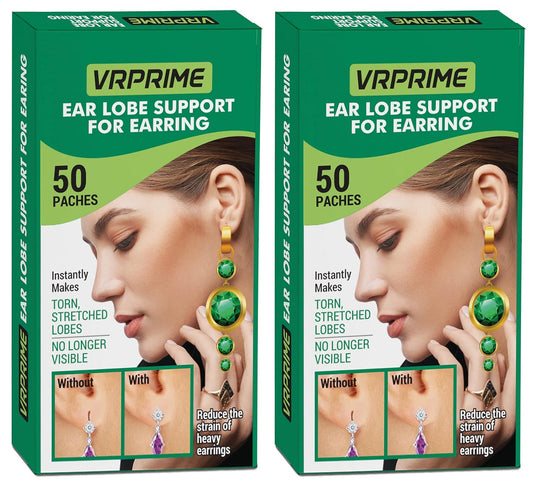 VRPRIME 50 Patches Earlobe Support patches | Earring Sticker tape for Heavy Earrings ( Pack of 2 )