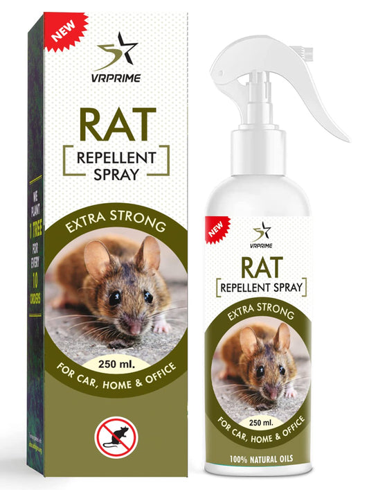 VRPRIME Rat Repellent Spray for Car Home Office Mouse | Natural Powerful Pest Control Protect Wires in Car Bike