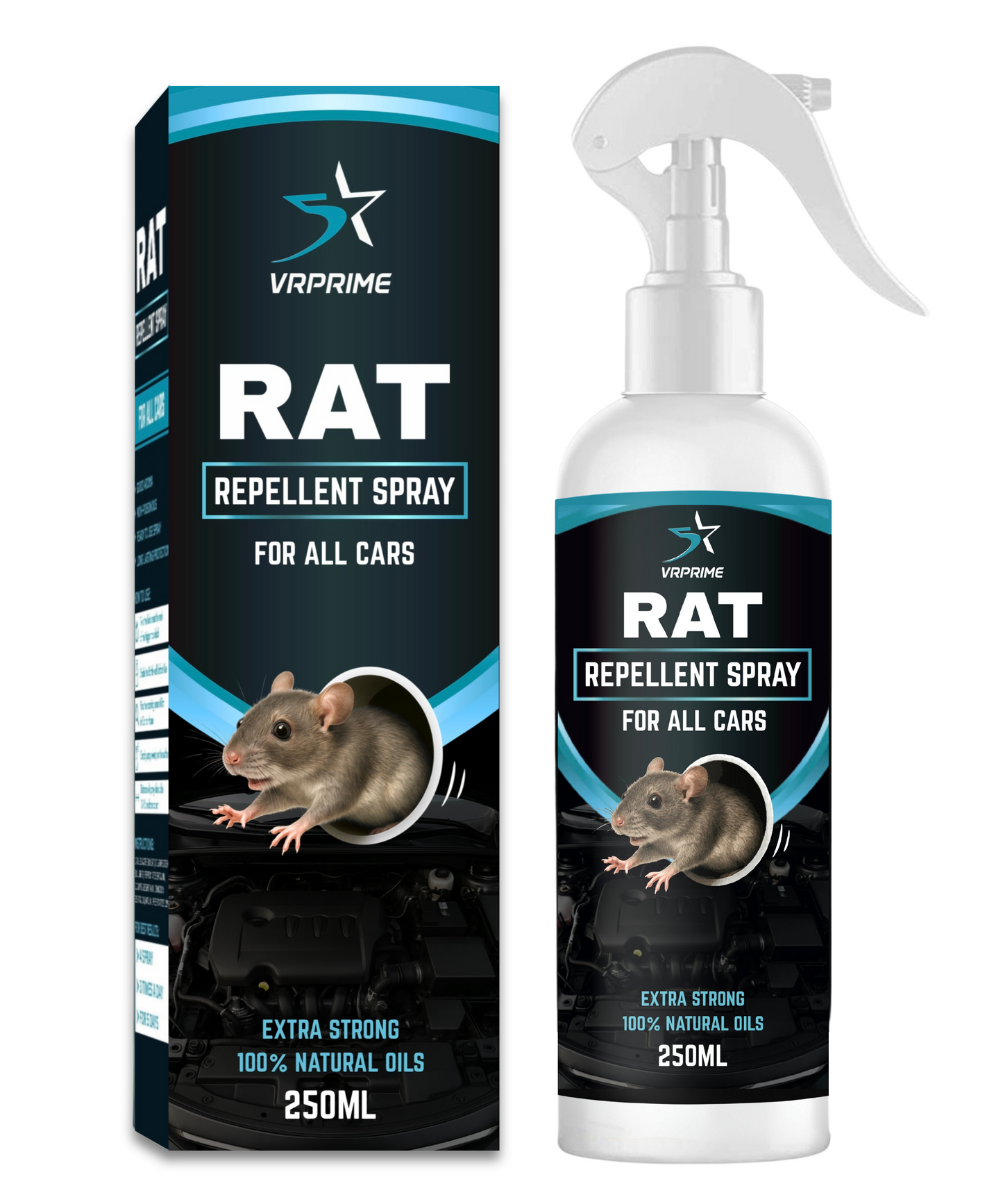 VRPRIME Rat Repellent Spray for Car Home Office Mouse | Natural Powerful Pest Control Protect Wires in Car Bike
