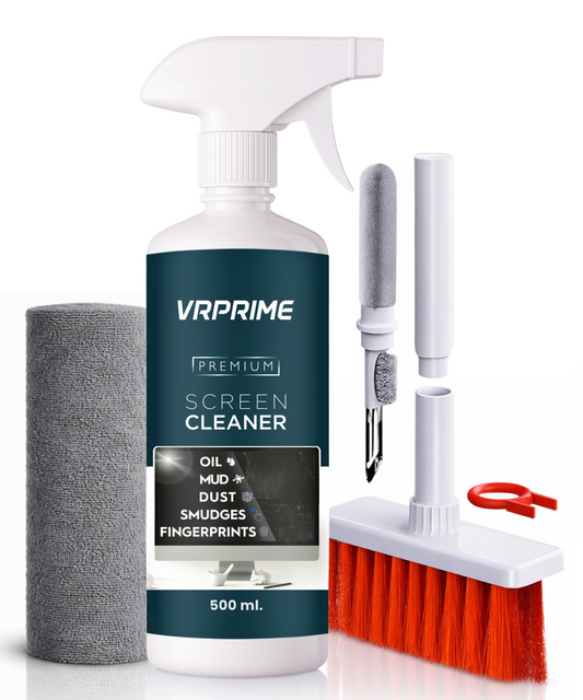VRPRIME Laptop Cleaner Kit | Combo with 500ML Laptop Screen Cleaner Spray | Large Microfiber Cloth & Brush