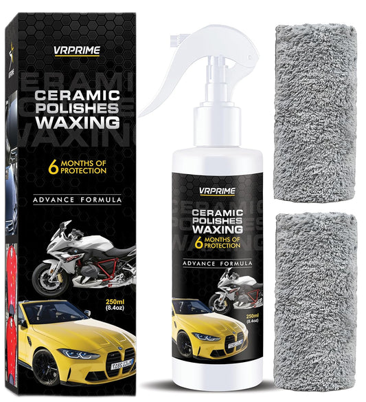 VRPRIME DIY Quick Ceramic Coating for Car Polish & Scratch Protector Spray | Long Lasting Ultra Glow Shine