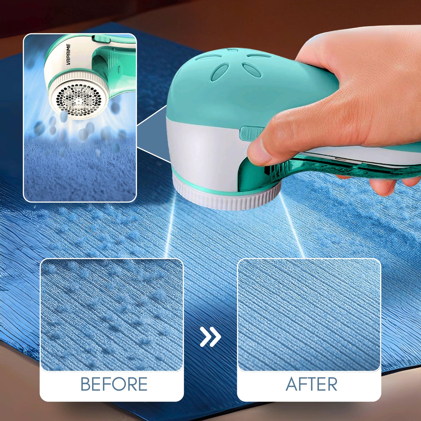 Lint Remover for Clothes | Electric Fabric Lint Shaver for Sweater, Woolen Clothes and Blankets (6 Blades, 9000 RPM Motor)