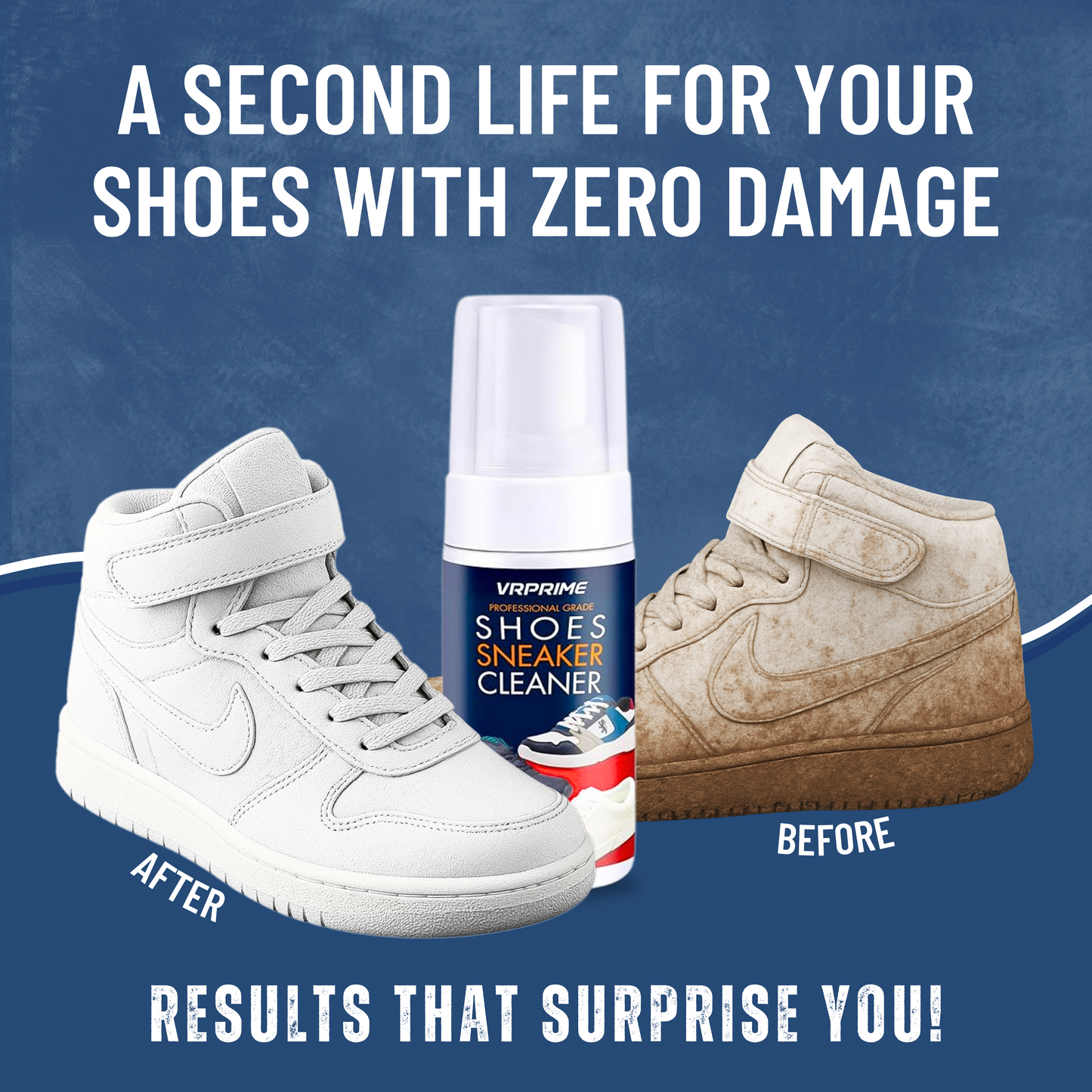 VRPRIME Shoe Cleaner Kit 3PC (100ML) | Sneaker Cleaning Solution with Brush & Microfiber Cloth | Removes Dirt & Stains from Sports Shoes