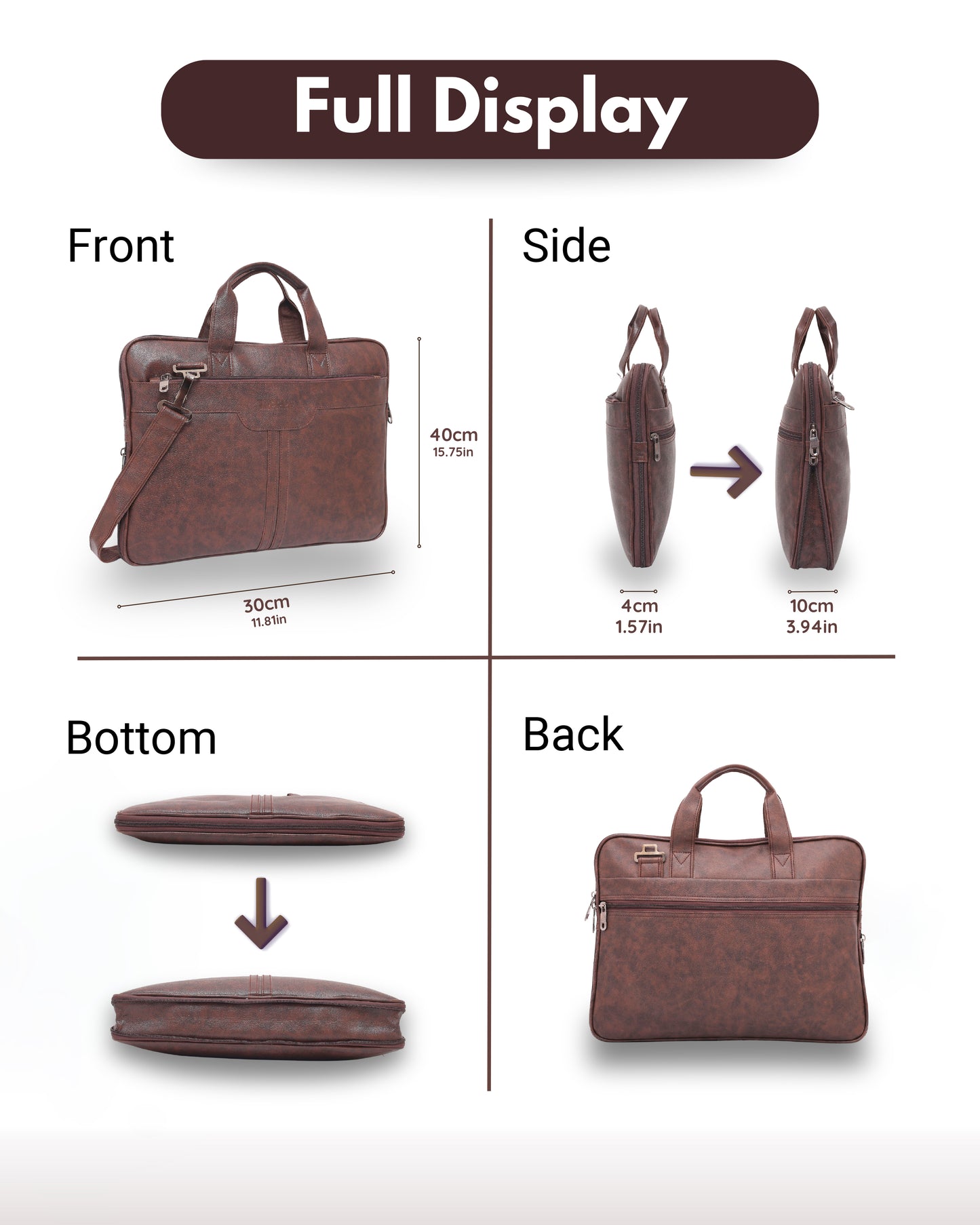 VRPRIME Men’s Brown Messenger Bag | Premium Office & College Crossbody Shoulder Bag | Spacious Laptop & Travel Sling Bag