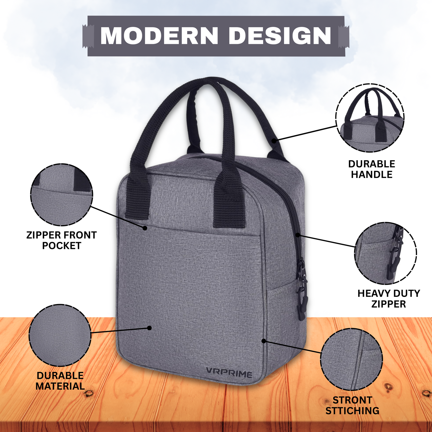 VRPRIME Lunch Box for Office Use | 5 Liters with Fabric Insulation | Lunch Bags