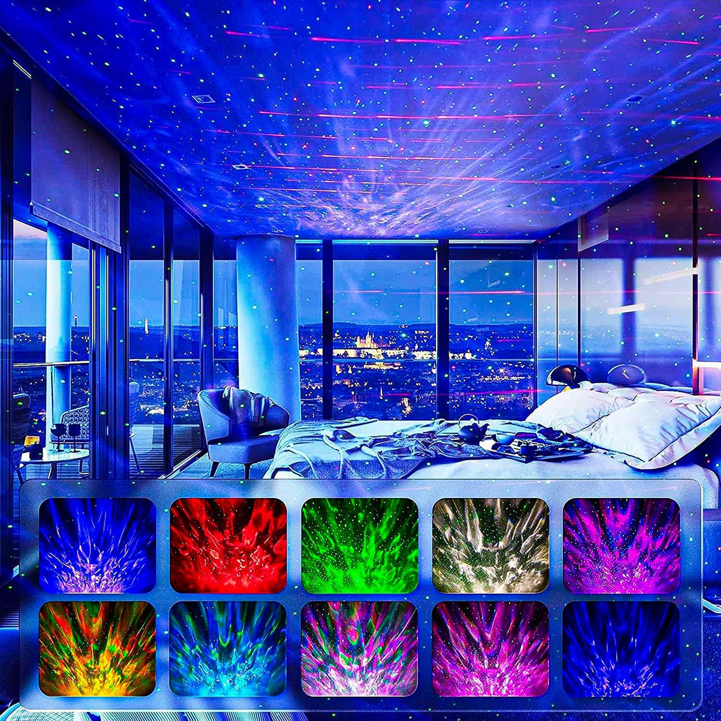 VRPRIME Galaxy Star Projector Night Lamp | Astronaut Space Light for Kids Bedroom with Bluetooth Speaker & Remote