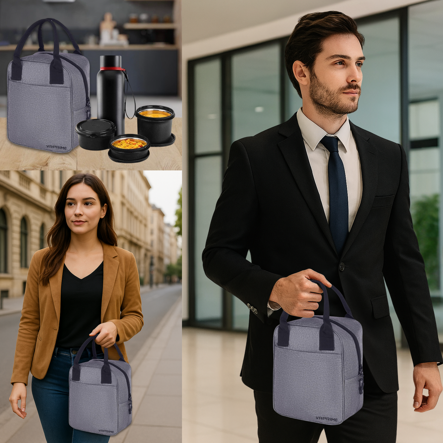 VRPRIME Lunch Box for Office Use | 5 Liters with Fabric Insulation | Lunch Bags