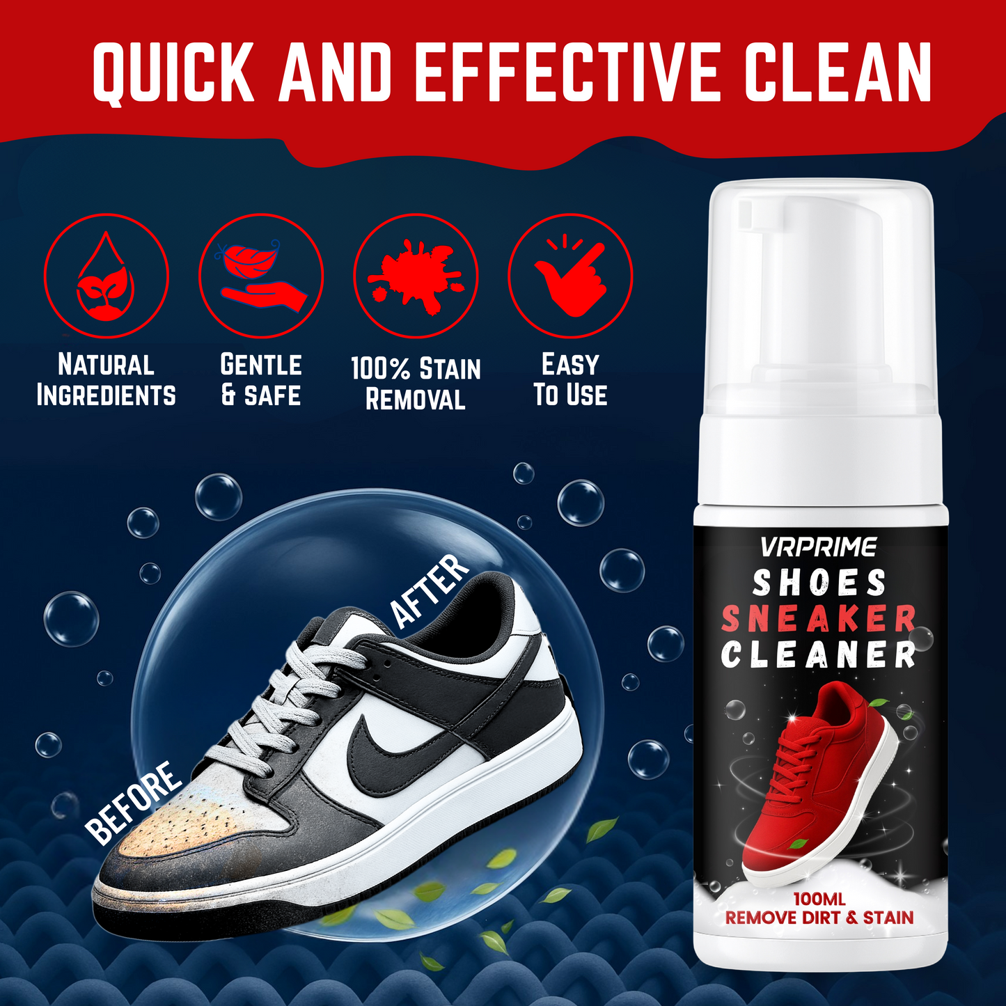 Shoe Cleaning Kit | Brush, Microfibre Cloth & Refill Bottle in Kit