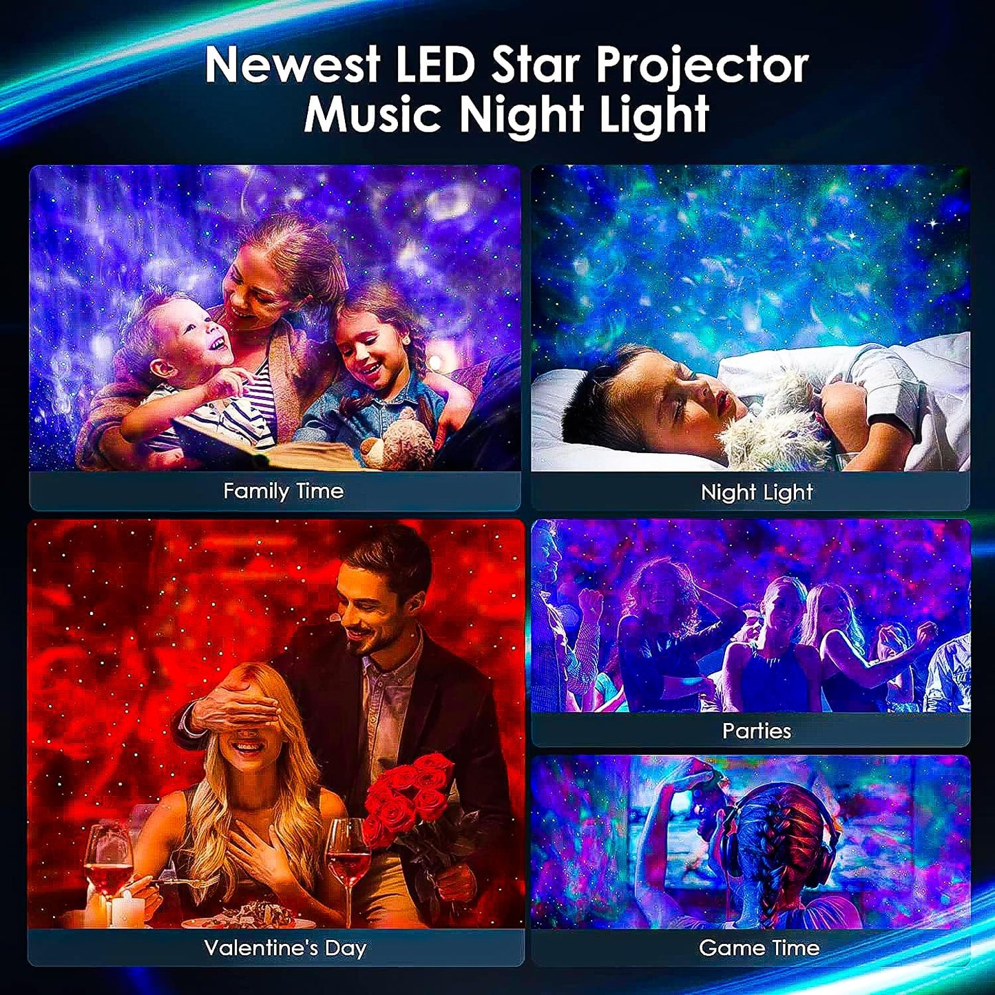 VRPRIME Galaxy Star Projector Night Lamp | Astronaut Space Light for Kids Bedroom with Bluetooth Speaker & Remote