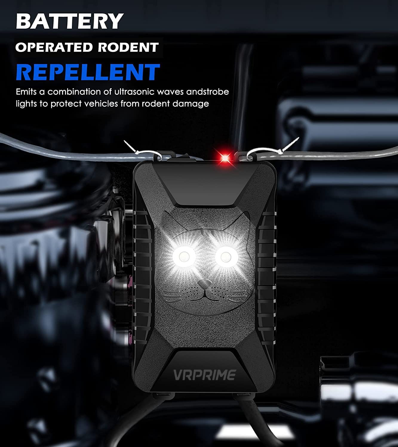 VRPRIME Ultrasonic Rat Repellent for Car | Rodent Repellent to Protect Wires in Car, Bike & Truck Engine