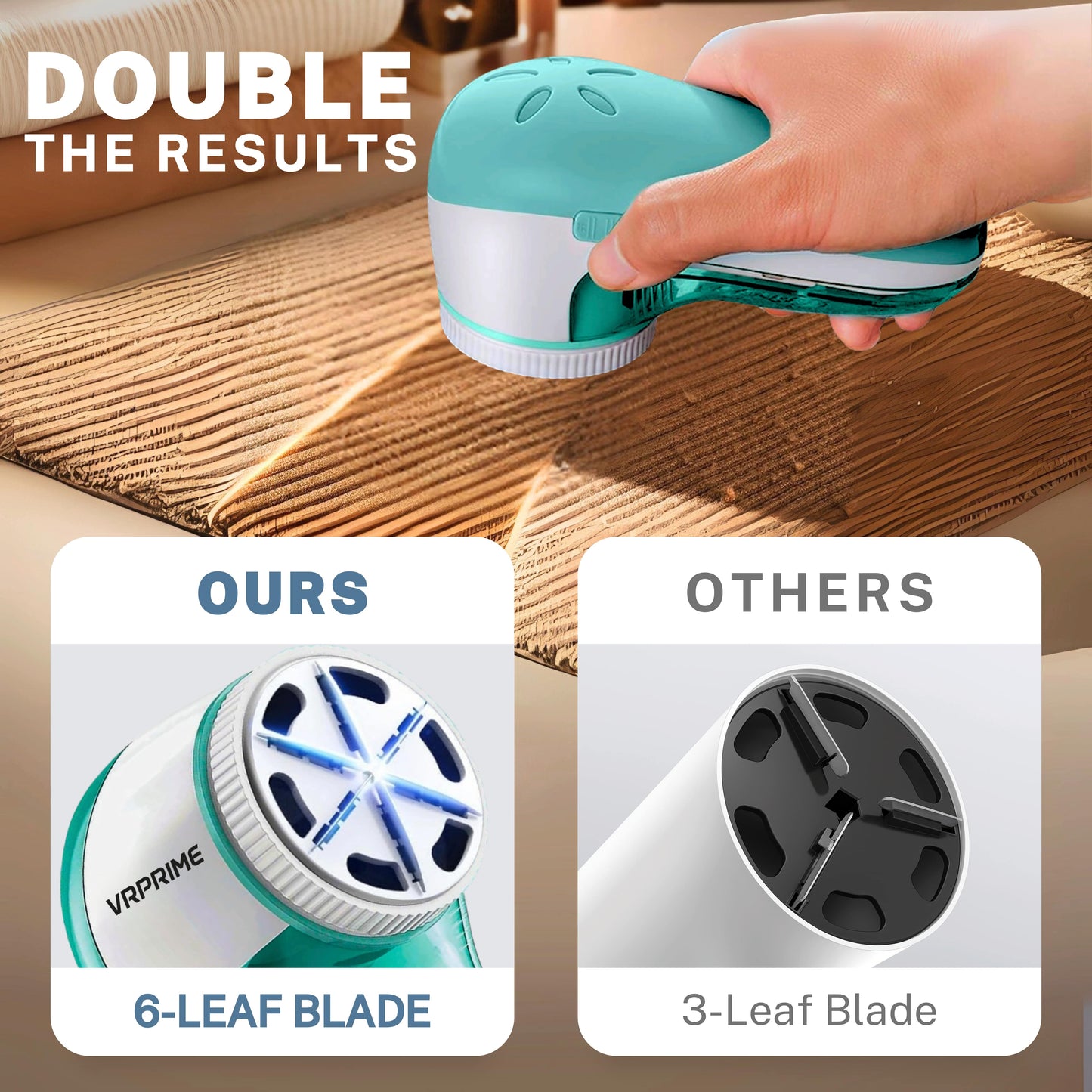 Lint Remover for Clothes | Electric Fabric Lint Shaver for Sweater, Woolen Clothes and Blankets (6 Blades, 9000 RPM Motor)