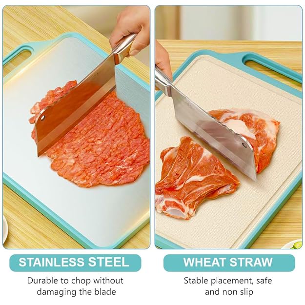 VRPRIME Extra Large Steel Chopping Board (41x31cm) | Heavy-Duty Cutting Board for Vegetables, Fruits & Meat | BPA Free, Anti-Microbial