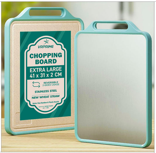 VRPRIME Extra Large Steel Chopping Board (41x31cm) | Heavy-Duty Cutting Board for Vegetables, Fruits & Meat | BPA Free, Anti-Microbial