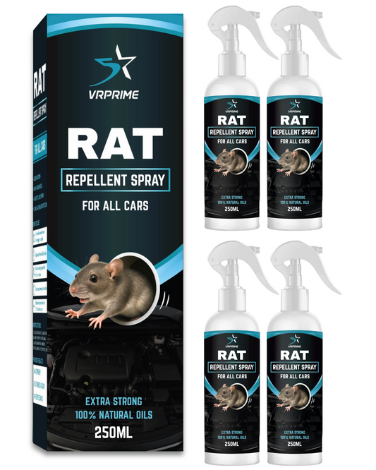 VRPRIME Rat Repellent Spray for Car Home Office Mouse | Natural Powerful Pest Control Protect Wires in Car Bike ( Pack of 4 )