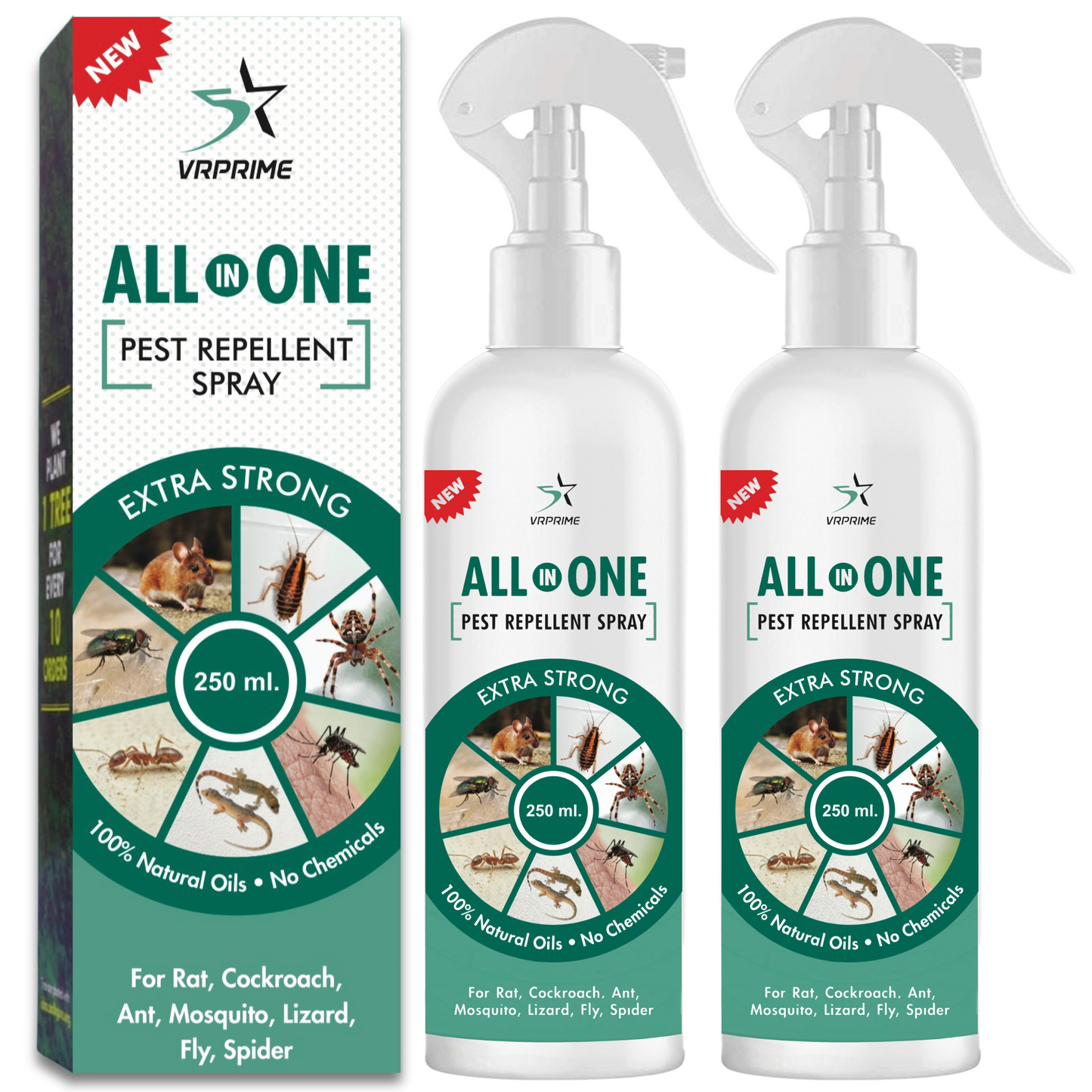 VRPRIME Pest Repellent Control for Home | Ant, Cockroach, Rat, Lizard, BedBugs, Spider ( Pack of 2 )